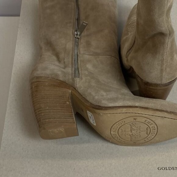 Golden Goose Candy Suede Cowboy Boots, Beige, Multiple Sizes, New w/ COA, Bag - Picture 11 of 14
